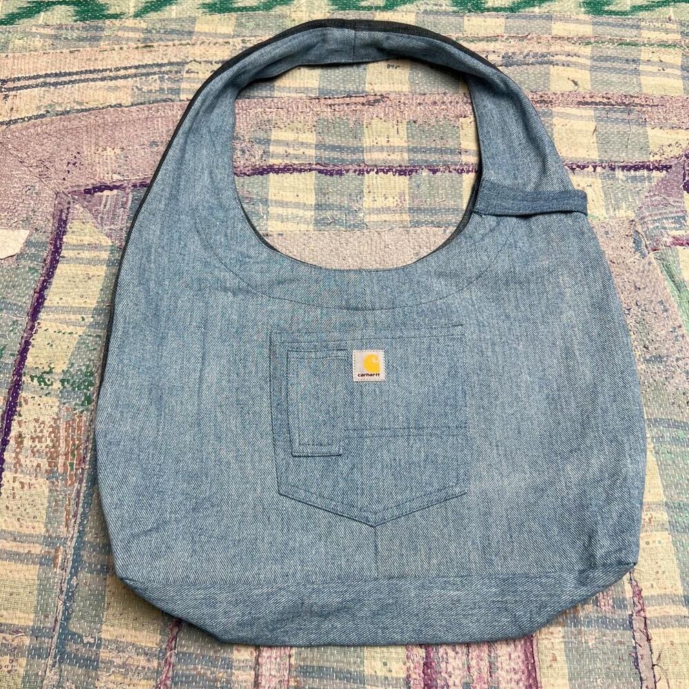 Custom upcycled carhartt hobo bag